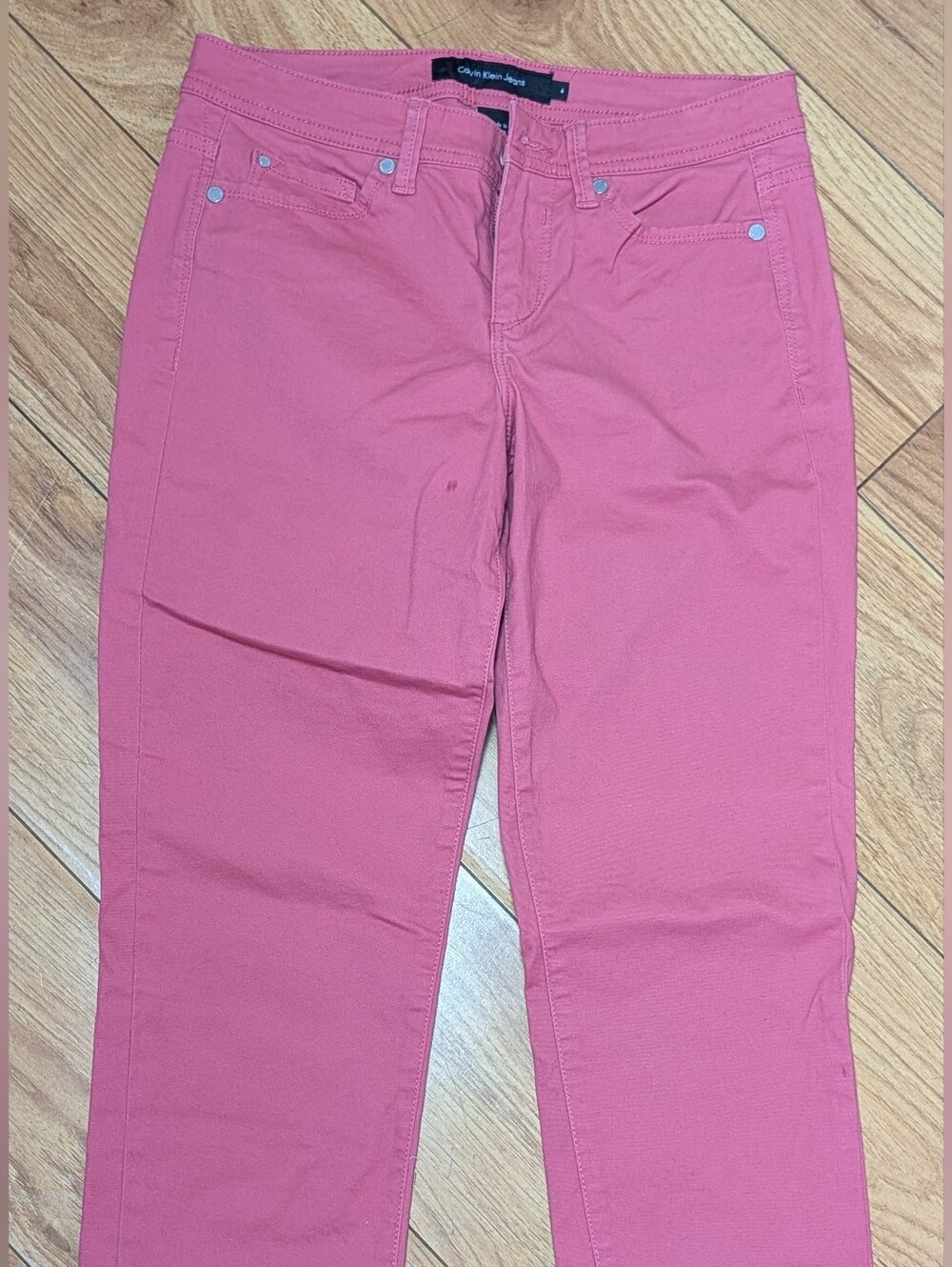 Calvin Klein Jeans Pink Cropped Denim Pants Size 4 - Picture 4 of 6